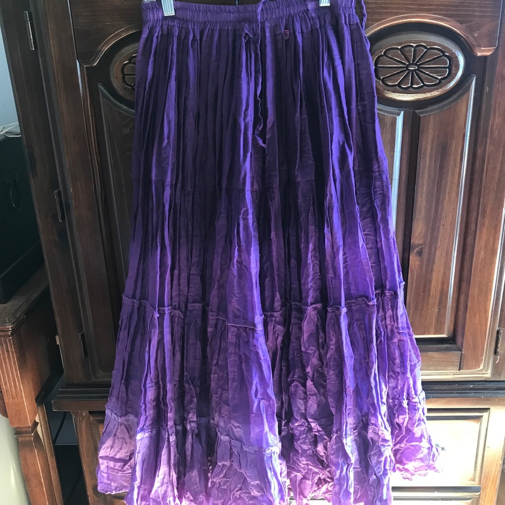 10 yard purple skirt, ATS Belly Dance, Flamenco, Ethnic, Boho, cotton, NWT SM